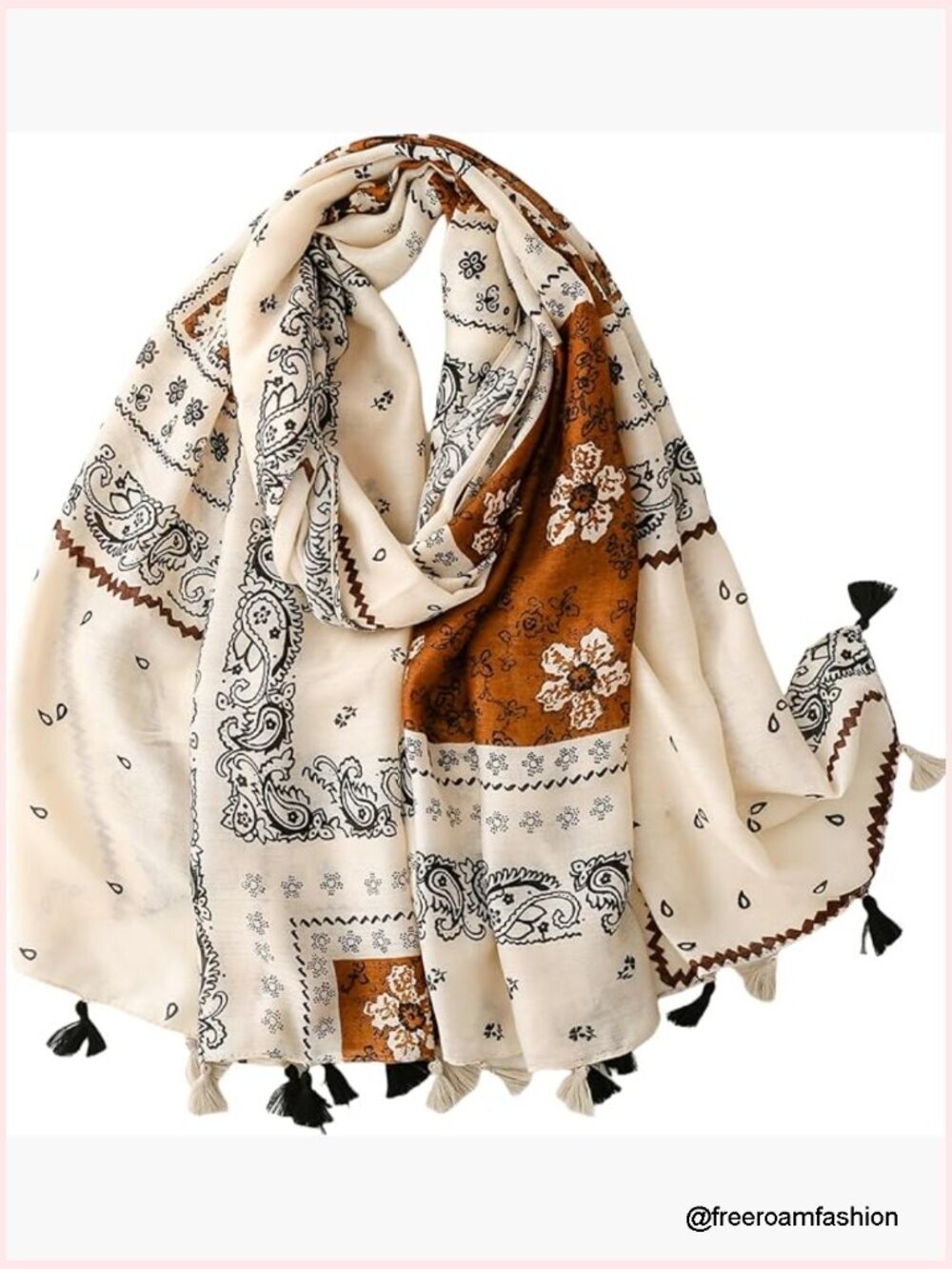 Oversized Lightweight Pashmina Shawl with Fringed Beads for Travel